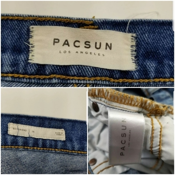 Pacsun Boyfriend Jeans Sz 26 Distressed - Picture 6 of 7